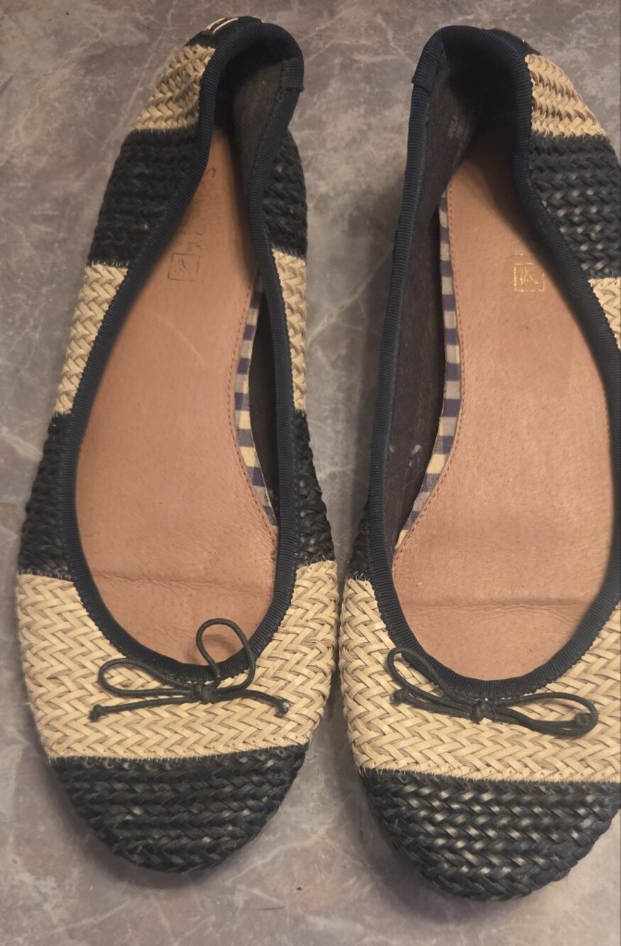 Sperry Navy and Natural Woven Ballet Flats
